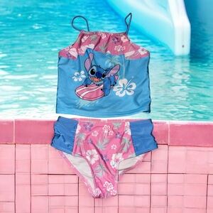 Disney Stitch Kids Bikini - Pink and Blue Size 6X